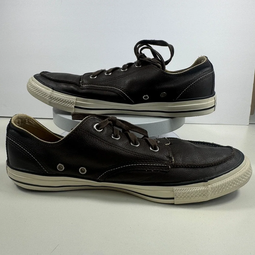Converse All Star Mens Dark Brown Leather Moc Toe Low Top Sneakers Shoes 12‎ - Picture 12 of 15